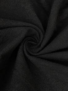 SHEIN Pregnant Women Solid Button Half-Placket Casual Wide Leg Nursing Jumpsuit - Black - View 6