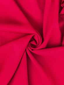 SHEIN Clasi Plus Size Women Solid V Neck Off Shoulder Tulip Ruffle Sleeve Elegant Romantic Valentine's Day Party Blouse