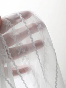 DAZY Women Round Neck Textured Casual Short Sleeve Tie Front Blouse Summer - White - View 5