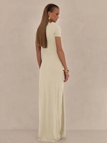 MUSERA Draped Front Ruched Maxi Dress Spring Vacation Pastel Summer Graduation, Prom, Elegant Ibiza Wedding Guest Holiday Beach Night Out