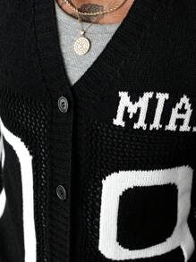 Manfinity Hypemode Men's Casual Button-Up Cardigan With Number Print, Long Sleeve For Autumn/Winter