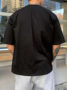 DAZY 男式抽象猫咪印花休闲街头图案 T 恤