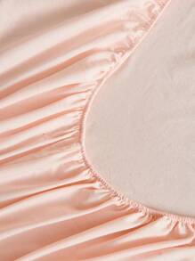 1 pieza Sábana ajustada de color rosa claro sólido, protector de colchón, funda de colchón para cama, sábana, suave y transpirable, para cama de todos los tamaños - Sábana de cama con bolsillo profundo de hasta 11.8 pulgadas para cama individual, doble, king, queen. Ropa de cama para dormitorio, vuelta al colegio