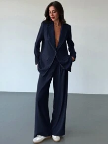 Aloruh Neuer eleganter Pendelanzug-Set mit profiliertem Design, lange Jacke, für Herbst/Winter