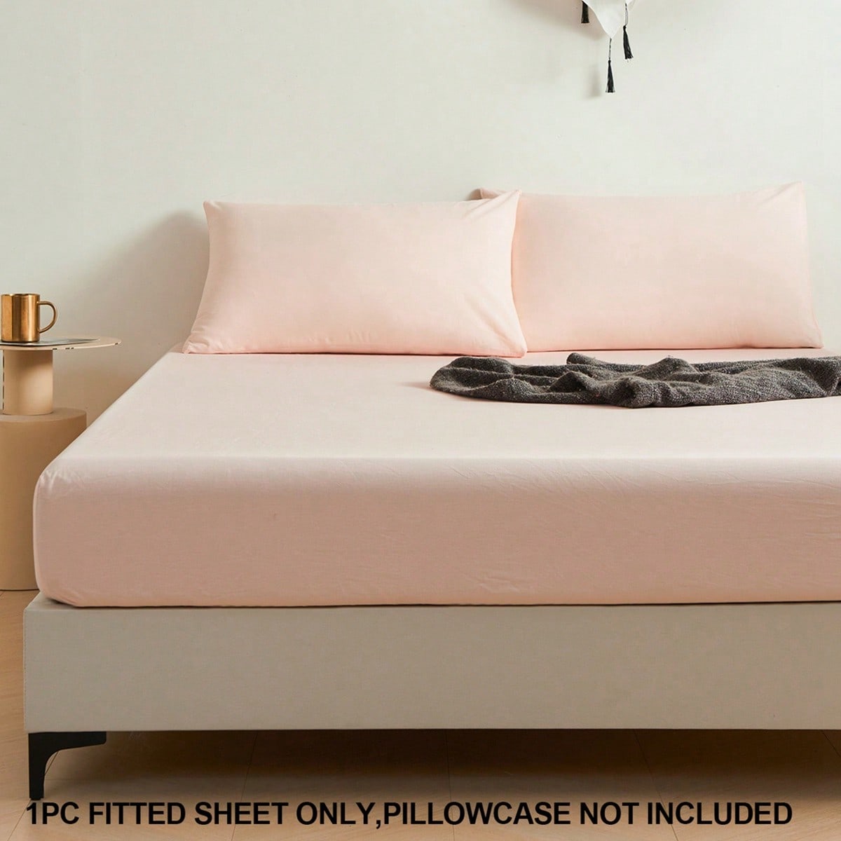 Pieza Sábana ajustable de color rosa claro sólido, protector de colchón, funda de colchón, sábana ajustable, suave y transpirable, se ajusta a va
