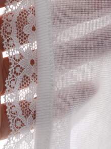 DAZY 女式蕾丝拼布 V 领长袖修身 T 恤、短款上衣