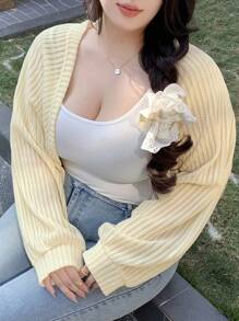 Dazy Plus 纹理面料前开短款轻便夹克，春夏