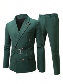 Manfinity Mode 大码男士纯色西装、上衣和裤子