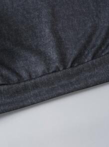 SHEIN Explorewe 1 pièce Sweatshirt à capuche avec imprimé graphique pour ado garçon, sweat-shirt décontracté - Gris foncé - Voir 5