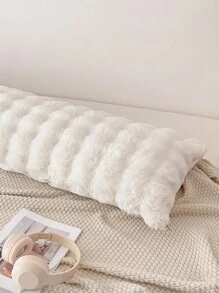 2 件装白色兔毛毛绒枕套，简约优雅现代涤纶毛绒柔软保暖枕套，适合秋冬季