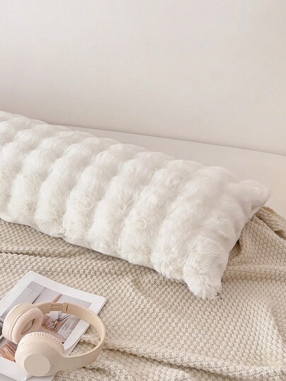 2pcs White Plush Single Pillowcases, Minimalist Fashion Modern Style Polyester 2 Pillowcases Warm And Comfortable Suitable For Autumn And Winter