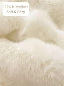 2 件装白色兔毛毛绒枕套，简约优雅现代涤纶毛绒柔软保暖枕套，适合秋冬季