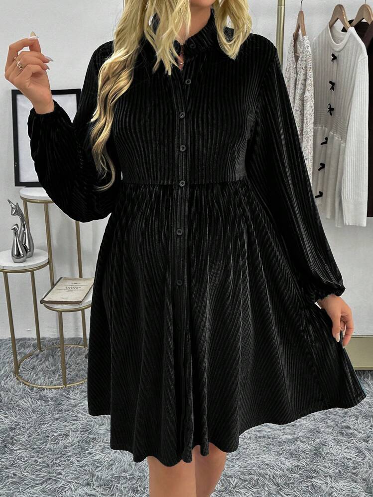 SHEIN Maternity Dresses Simple Fashionable Daily Casual - Black - View 1