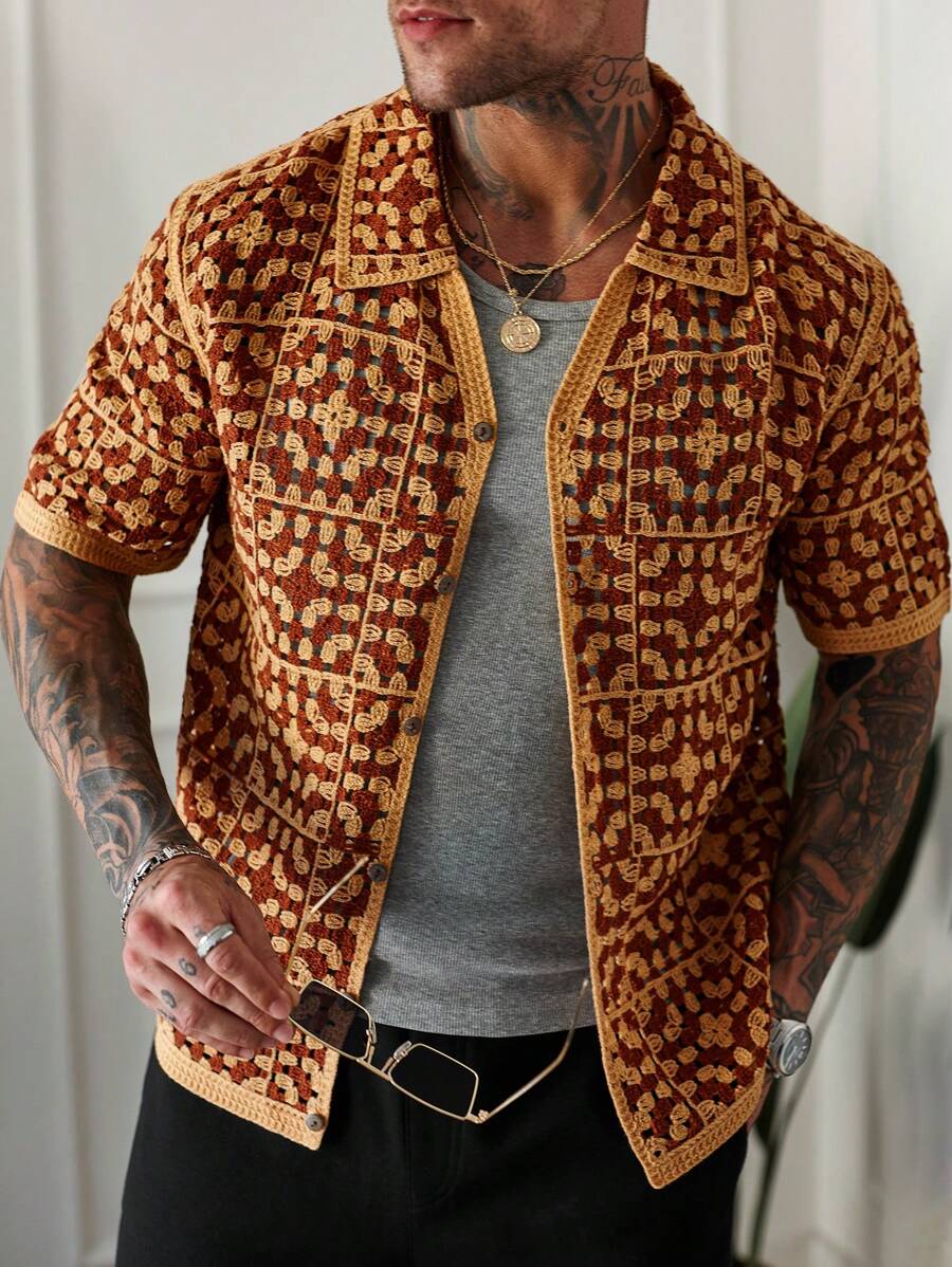 Manfinity RSRT 男士简约时尚休闲针织毛衣，日常穿着 - 彩色 - 查看 1