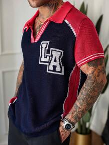 Manfinity Homme Men's Simple Casual Knit Sweater, Everyday Wear - Multicolor - View 1