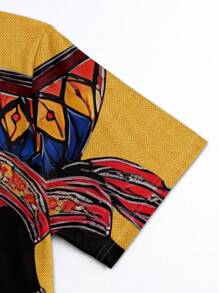 Maweii Đầm cổ tròn tay ngắn in họa tiết động vật và cây cỡ lớn cho nữ, dành cho mùa hè - Nhiều màu - Xem 3