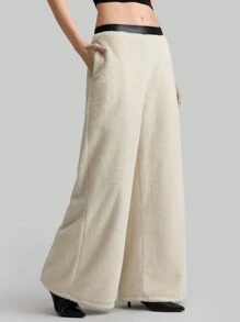 Ontre Damen Aprikot 90er Jahre Stil Lässig Gerade-Bein Frühlings Hose, Urban Chic minimalistisches Mode, Alltags Tragen - Verschiedenfarbig - Übersicht 1