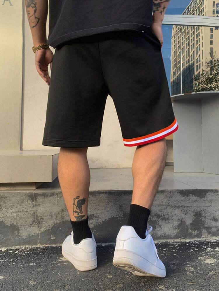 Men's Casual Sports Basketball Shorts With Letter Print