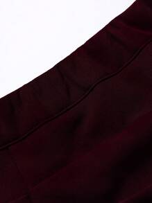 Sweetra Petite Váy ngắn chữ A đơn giản, đa năng, giản dị, dành cho nữ, màu đỏ tía cao cấp - Màu Đỏ Sâu - Xem 5