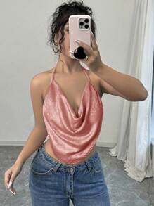 Firerie Women Sexy Floral Print Mesh V-Neck Sleeveless Tight Camisole, Suitable For Party And Everyday Wear