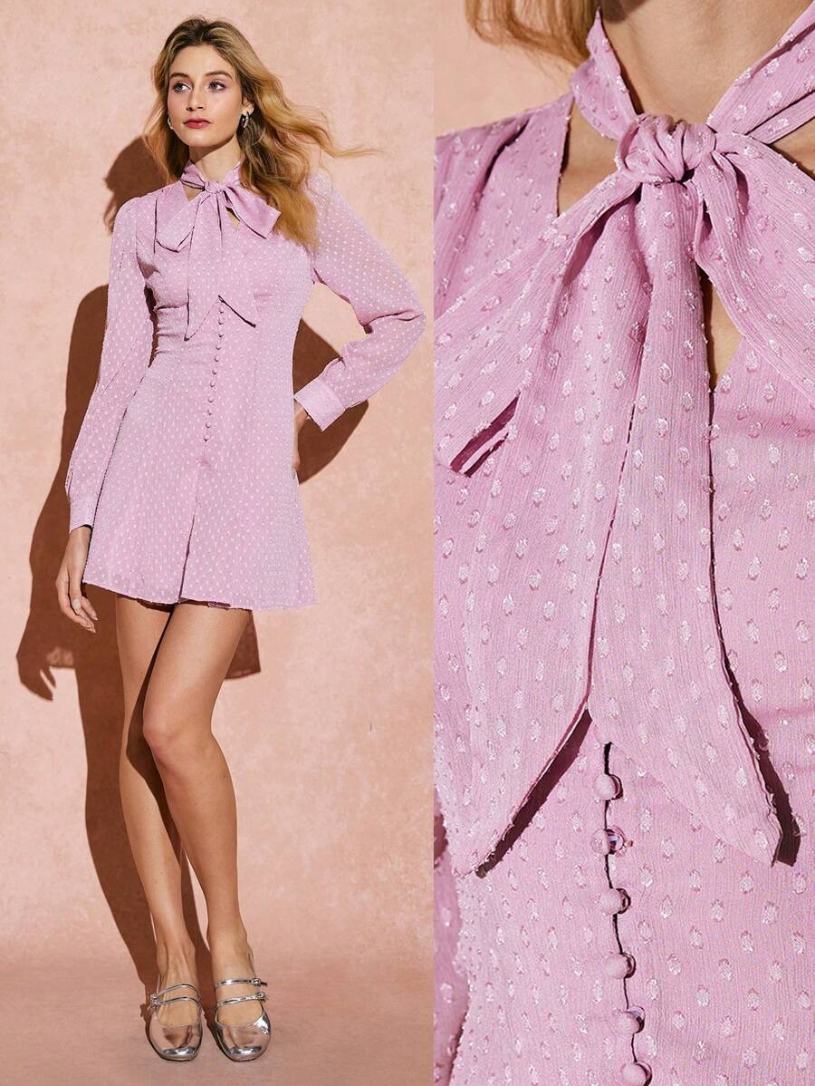 Poéselle Váy nữ Váy hồng Váy nơ Màu trơn Cổ buộc Tay dài Đầm mini thanh lịch, Váy dự tiệc mùa thu cho nữ Váy thanh lịch cho nữ Đầm suông Quần áo nữ Áo choàng nữ Trang phục sinh nhật cho nữ Trang phục mùa hè cho nữ Váy mùa hè Váy dạ hội Quần áo Y2k Váy năm mới cho nữ Trang phục lễ hội Váy mini Váy hồng cho nữ Váy năm mới Ngày lễ tình nhân, Váy dự tiệc màu hồng cho nữ - Hồng - Xem 1