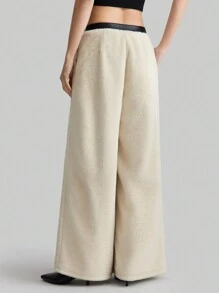 Ontre Damen Aprikot 90er Jahre Stil Lässig Gerade-Bein Frühlings Hose, Urban Chic minimalistisches Mode, Alltags Tragen - Verschiedenfarbig - Übersicht 4