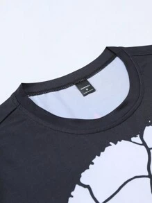 Manfinity EMRG 男士印花 T 恤，休闲简约风格，适合日常穿着