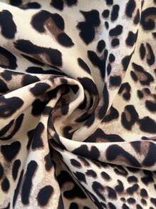 Soleia Women Leopard Print Vacation Casual Cropped Top And Shorts Set, Suitable For Summer And Spring - Multicolor - View 6