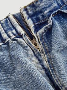 SHEIN MOD Minifalda vaquera de talla grande, falda de té vintage dulce, diseño ajustado y acampanado, faldas con estampado de mariposa, color azul, para looks de vuelta al colegio