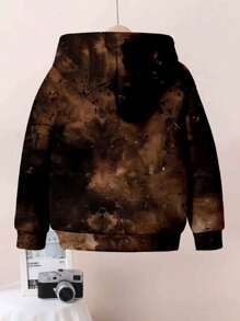 SHEIN 年轻男孩休闲宽松舒适日常柔软针织长袖运动衫 - 彩色 - 查看 2