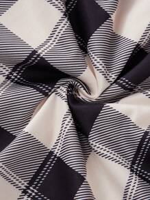 4pcs Plus Size Plaid Printed Sleep Shorts Set - Multicolor - View 6