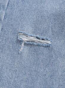 大童中号洗水蓝宽松破洞休闲时尚牛仔裤 - 中等水洗藍 - 查看 5