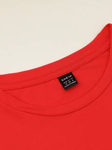 Calvaya 大码情人节短袖T恤，圆领心形图案T恤，适合春夏季，女式上衣