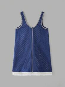SHEIN Women's Minimalist Fashion Casual Mini Dress, Suitable For Daily Wear - Blue - View 2