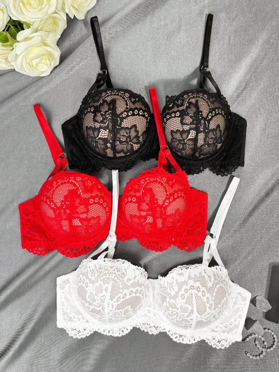 Women's Underwire Bra (Molded Cup, 3 Colors) ,3 Pcs