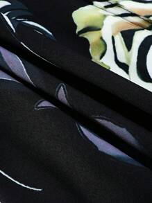 Manfinity RSRT 男士前扣长袖动物印花简约休闲衬衫设计师男士设计师衬衫酷炫男士时尚衬衫，适合秋季 - 黑色 - 查看 4