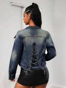 SHEIN ICON Hippie Cowgirl Women Denim Jacket