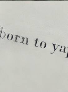 INAWLY Born To Yap Embroidered Sweatshirt, Fun Gift For Her, Graphic Tee, Y2K Meme Shirt, Creative Gift Idea Graduation,Back To School Outfits,Graduation,Teacher Outfits For Women,Back To School
