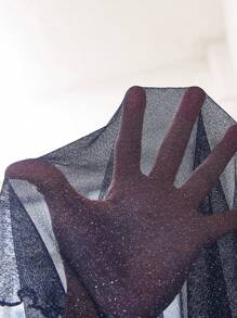 SHEIN Clasi Sheer Tie-Front Ruffle Sleeve Cropped Women Jacket - Navy Blue - View 7