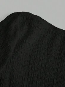 SHEIN EZwear 女式黑色针织露背短裙 - 黑色 - 查看 7