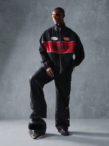 SUMWON Nylon Flare Fit Cargo Pants With Snap Details, Streetwear Athletic Technical Pants, Urban Style Workwear Bottoms, Utility Performance Pants