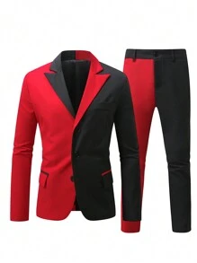 Manfinity Mode Plus Size Men's Suit Set: Jacket And Pants, Casual And Elegant For Daily Wear - Multicolor - View 5
