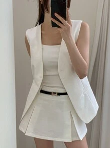 DAZY 简约无袖休闲女式背心/外套，秋季女装/女式大衣