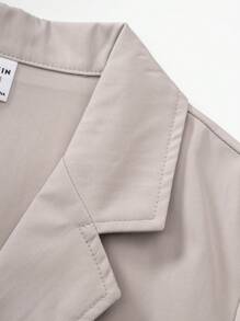 Conjunto de 2 piezas traje formal estilo coreano para niño preadolescente, ajuste delgado, para boda o fiesta. Incluye blazer de solapa simple y pantalones casuales de pierna recta.
