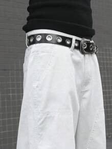 Manfinity EMRG Men's Casual Plain Straight-Leg Jeans - Beige - View 7