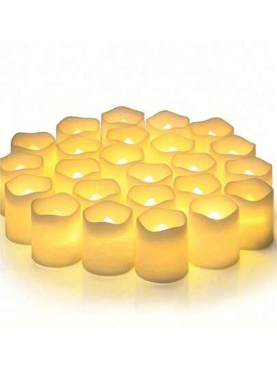 24-Pack Warm White Flameless LED Candles - Long-Lasting, Perfect For Outdoor Travel, Decor,Christmas Decor, Home Decor, Party Supplies