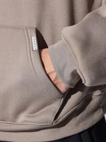 SUMWON Brooklyn New York Street Style Hoodie Casual Pullover Sweatshirt International Edition Urban Fashion Streetwear Fall Winter Athleisure Comfort Design - Khaki - View 6