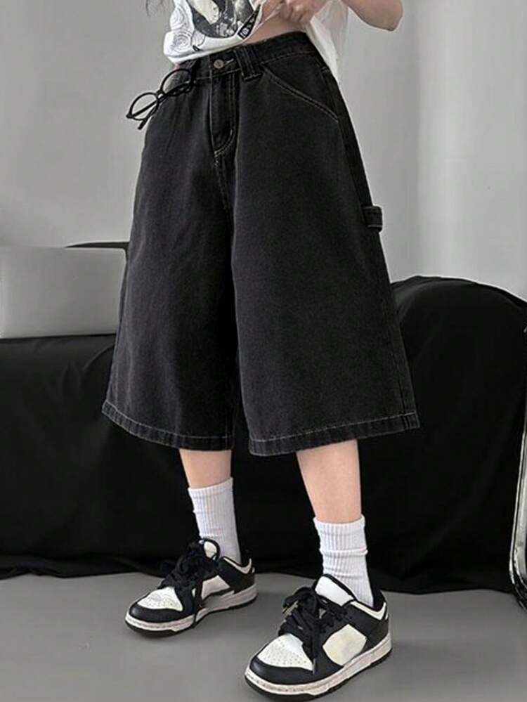 Shorts vaqueros casuales para mujer, sencillos y de moda para uso diario