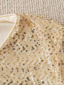 SHEIN Clasi Sukienka damska Plus Size Elegancka z siateczki z cekinami, modna i uniwersalna, odpowiednia na Halloween, Boże Narodzenie, Nowy Rok, Walentynki, Święto Dziękczynienia, imprezę