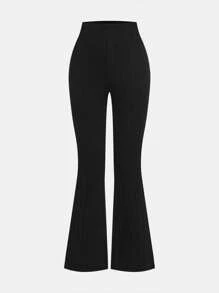 SHEIN Leap Crew 3pcs Tween Girls' Casual Solid Color Knitted Flared Pants Set - Dusty Blue - View 6